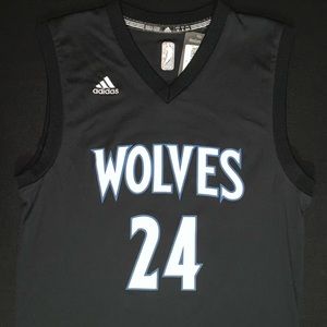 NWT Adidas Justin Patton Minnesota Timberwolves #24 Black Alternate Jersey Small